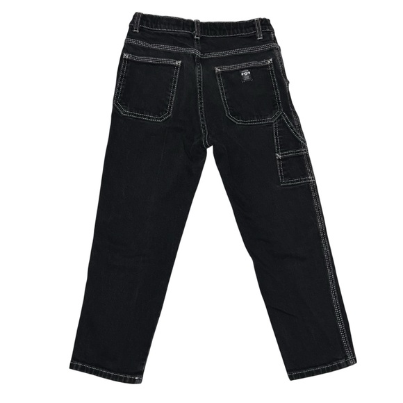 Zara Black Jeans With White Stitching Kids Boys Size 8 Worker Denim Skater - Picture 2 of 6